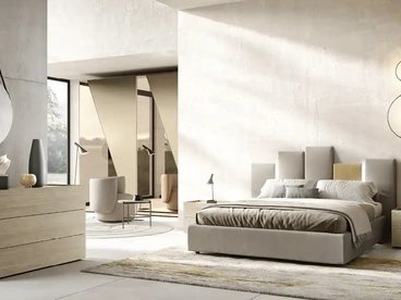 Letto Puzzle B12 con testiera asimmetrica di Moretti Compact Giorno Notte