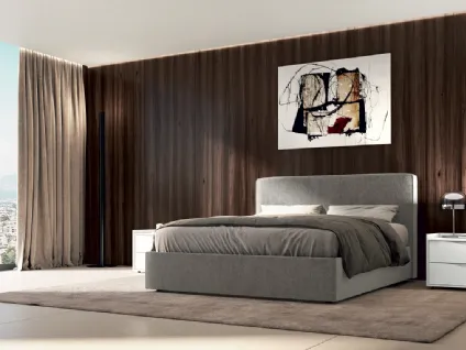 Letto in tessuto imbottito con testiera Tokyo di Febal