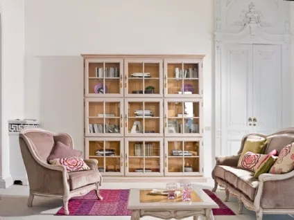 Libreria a muro Artemis in legno laccato e vetro di Tonin Casa