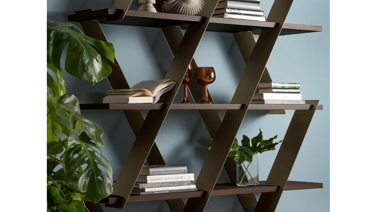 Libreria divisoria Castle in metallo con ripiani in legno Tonin Casa