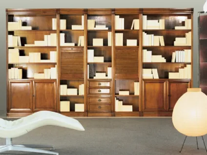 Libreria a muro in legno Le Gemme composizione 01 di Le Fablier