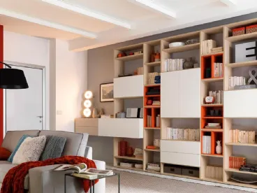 Libreria in melaminico larice e frassino LV117 di Moretti Compact