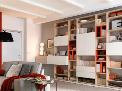 Libreria in melaminico larice e frassino LV117 di Moretti Compact