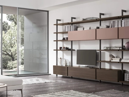 Libreria Sistema O Pen - Comp SU2127 in melaminico e laccato di Maronese