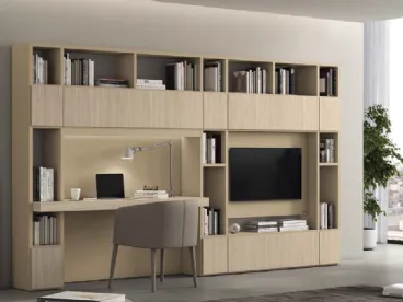 Libreria Vitalyty C32 con vano porta Tv ed Desk di Colombini Casa