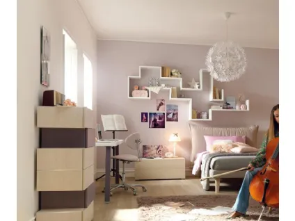 Libreria sospesa in laccato bianco YC306 Moretti Compact