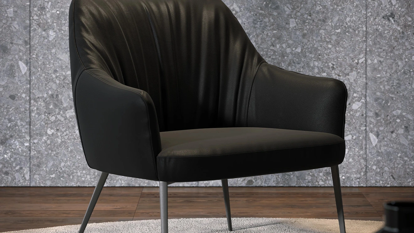 Poltrona in pelle Agata Lounge di Tonin Casa