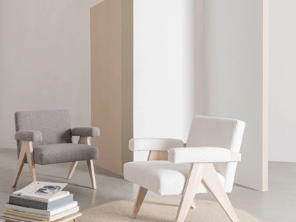 Poltroncina in tessuto e legno Faiza di Bizzotto