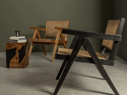 Poltroncina Galia in legno e rattan di Bizzotto