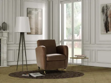 Poltroncina in pelle Ginevra di Delta Salotti