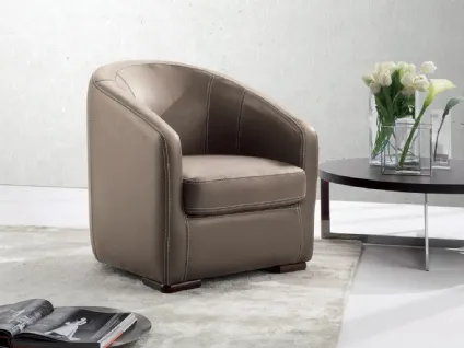 Poltroncina moderna in pelle Ponza di Delta Salotti