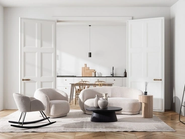 Poltroncina in tessuto Tecla di Bizzotto