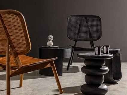 Poltrona in legno e rattan Yves di Bizzotto