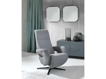 Poltrona relax Z001 in tessuto con base in metallo di Stones