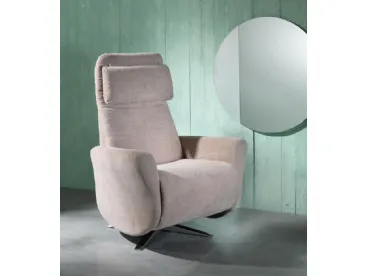 Poltrona relax reclinabile Z004 in tessuto con base cromata di Stones