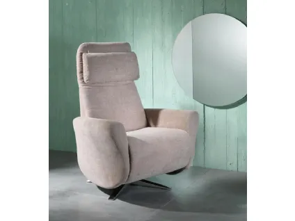 Poltrona relax reclinabile Z004 in tessuto con base cromata di Stones