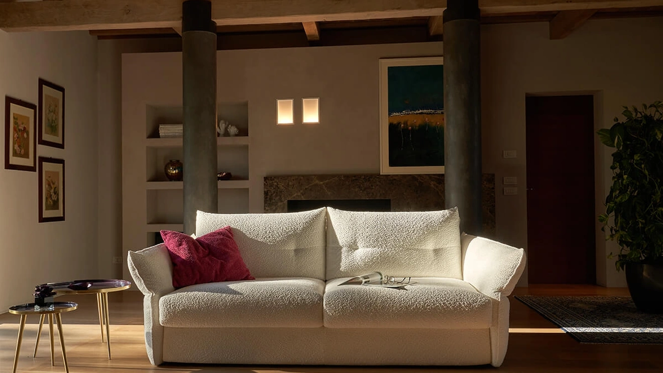 Divano Letto lineare in tessuto Dobble di Vitarelax