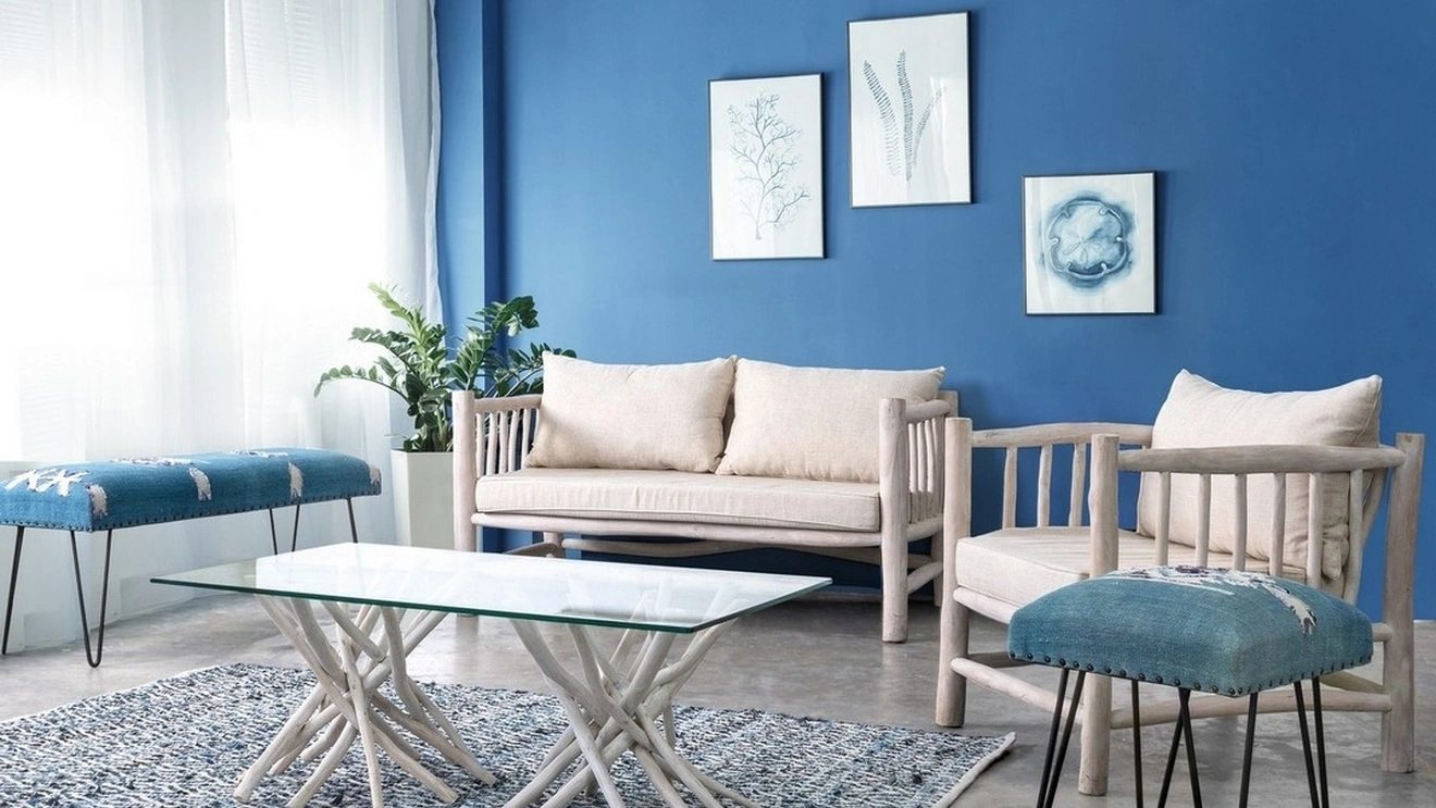 Divano Sahel in Teak sbiancato con Cuscino di Bizzotto