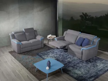 Divano relax lineare in microfibra Vermont di Delta Salotti
