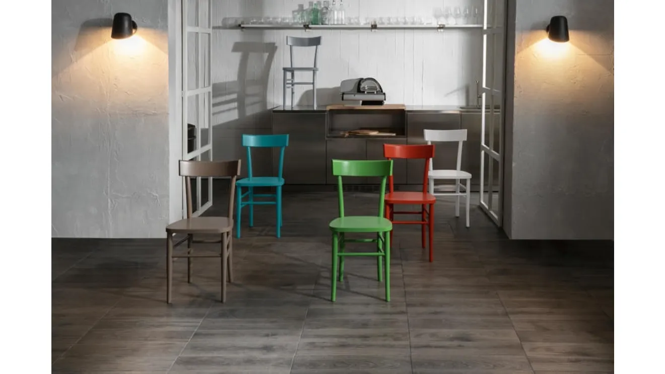 Sedia in legno colorato Brera di Stones