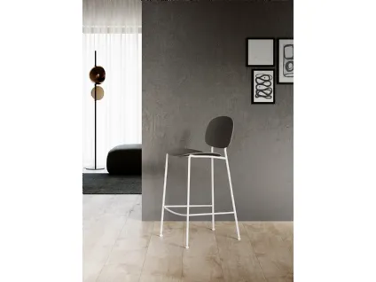 Sgabello Lisa L in multistrato di Rovere e struttura in acciaio verniciato di Arredo3