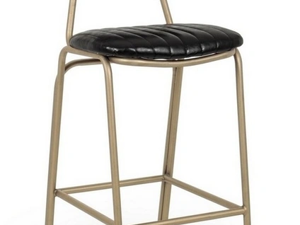 Sgabello Addy in ecopelle nero di Bizzotto