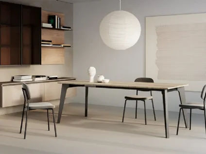 Tavolo allungabile Rubens con top in laminato e gambe in legno verniciato di Arredo3