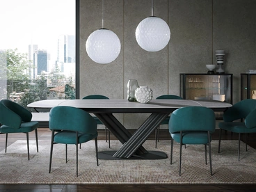 Tavolo Sipario Ext in gres travertino di Tonin Casa