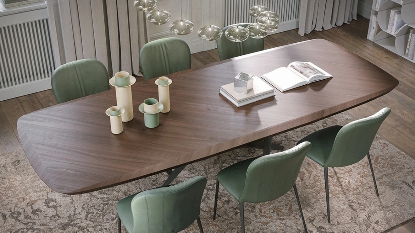 Tavolo Thunder Silk Wood in noce canaletto di Tonin Casa