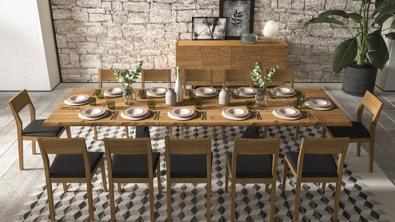 Tavolo Walking in rovere e metallo di FGF Mobili