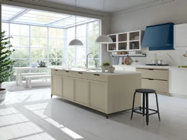 Cucina Classica Newport v2b in Frassino laccato Bianco Alba di Stosa