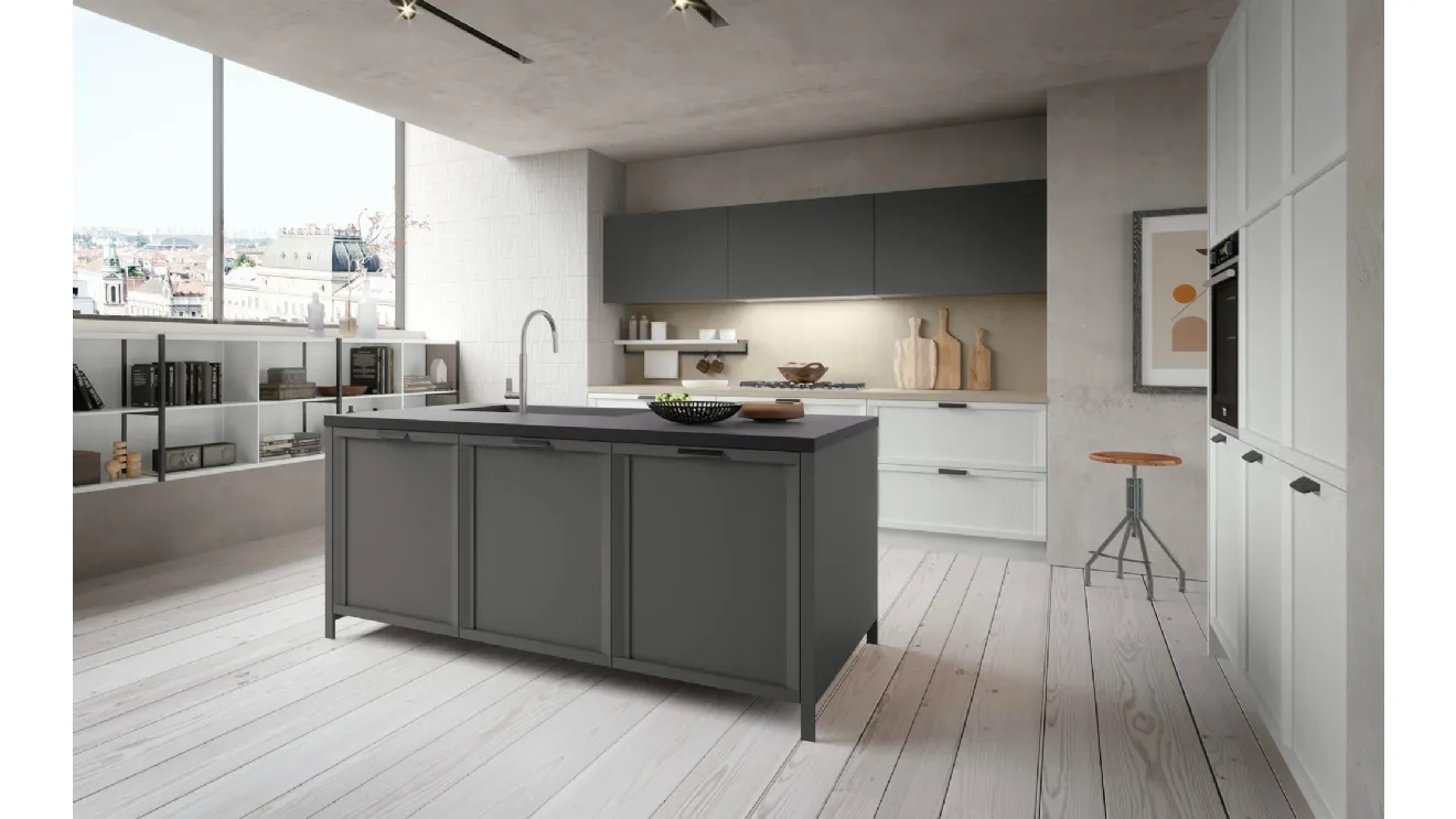 Cucina Classica Newport v6 in Frassino laccato Bianco Alba di Stosa