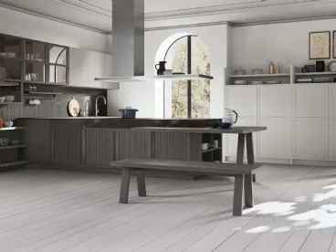 Cucina Classica Tosca v2 in Frassino laccato Grigio Pernice di Stosa
