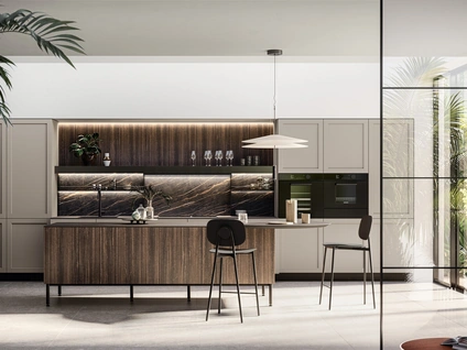 Cucina Moderna in laminato e Pet con isola Alma di Arredo3