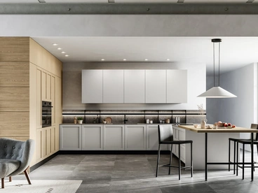 Cucina Moderna con penisola Alma 02 in pet e laminato di Arredo3