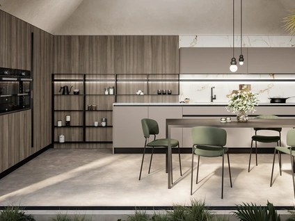 Cucina Moderna angolare Cloe 06 in laccato e laminato di Arredo3