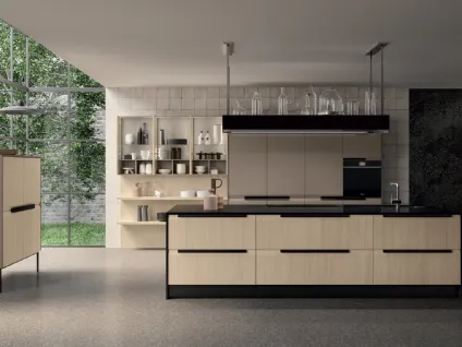 Cucina Moderna con isola in legno di rovere Chantal di Febal