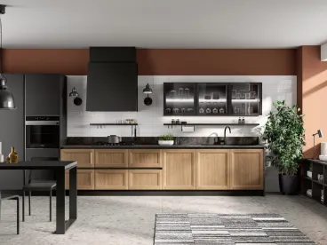 Cucina Moderna lineare Futura 02 in Rovere naturale di Colombini Casa Artec