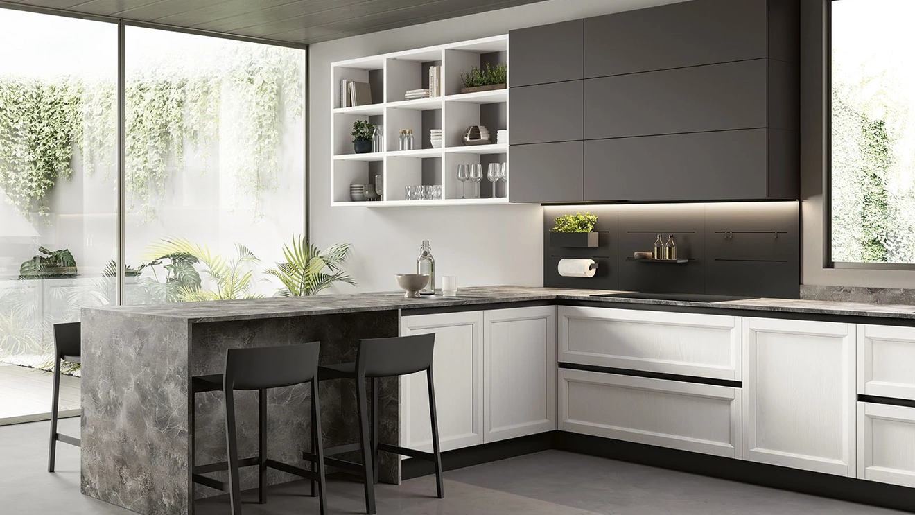 Cucina Moderna con penisola Futura 14 di Colombini Casa Artec