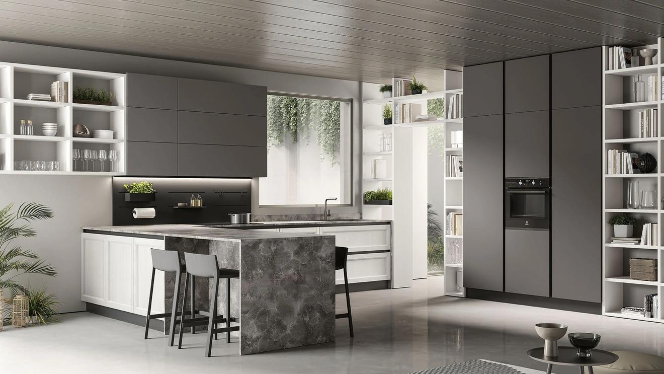 Cucina Moderna con penisola Futura 14 di Colombini Kitchen