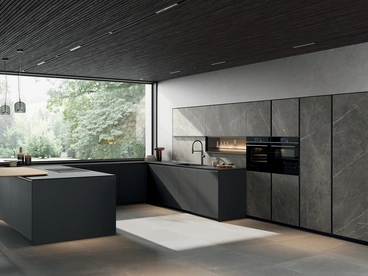 Cucina Moderna con penisola Glass 2|0 08 di Arredo3