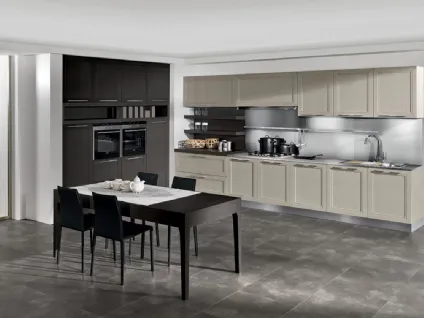 Cucina Moderna lineare Itaca in Frassino massello decapè e laccato a poro aperto di Arredo3