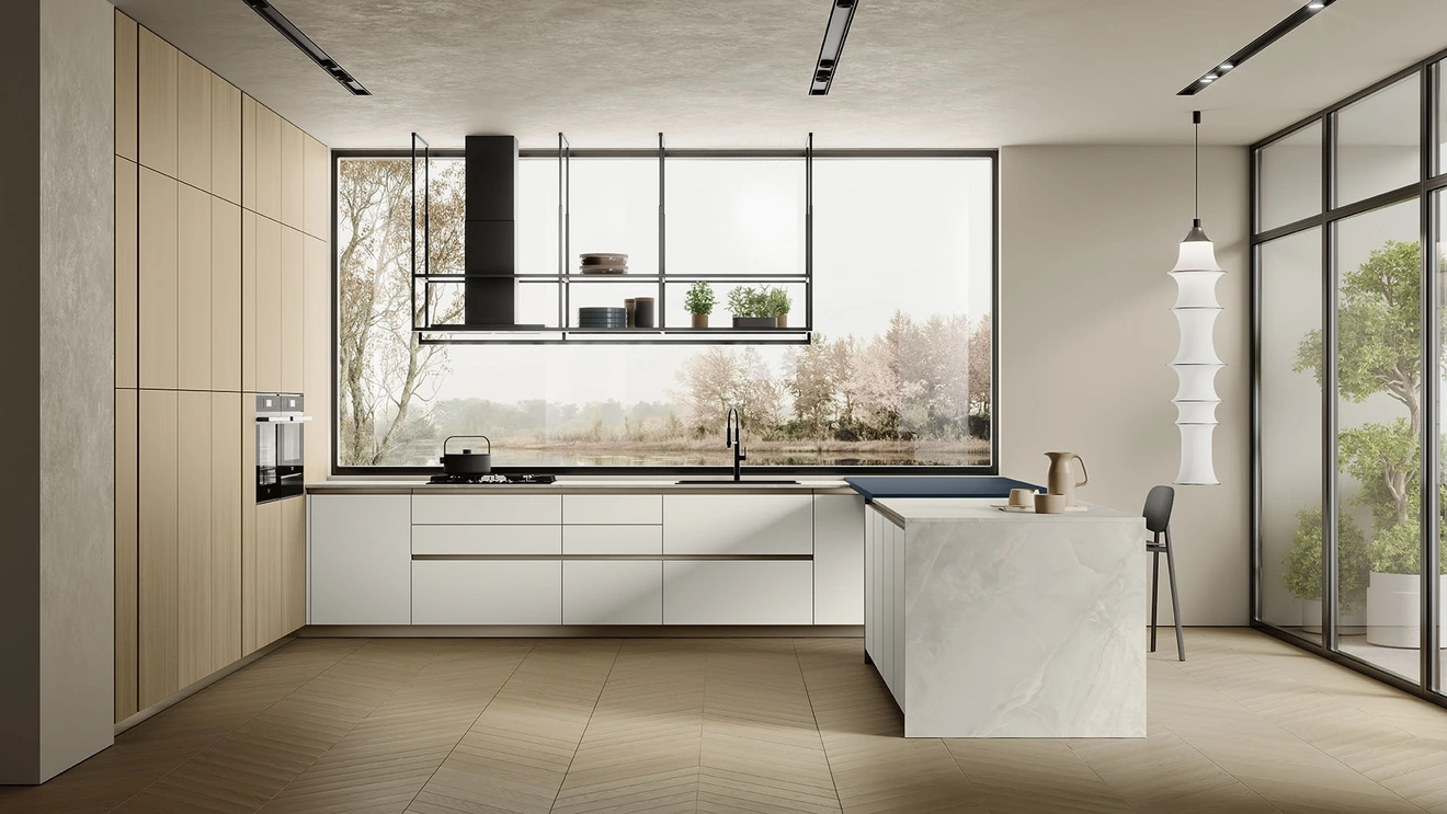 Cucina Moderna con penisola Lungomare 10 di Colombini Kitchen