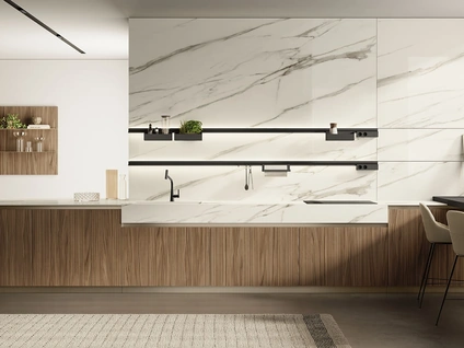 Cucina Moderna con penisola Lungomare Plus Cannettato 03 di Colombini Casa Artec