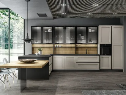 Cucina Moderna Meg 02 con penisola di Arredo3