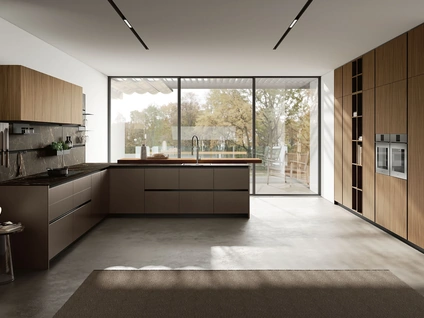 Cucina Moderna con penisola Pratica L 12 di Colombini Casa Artec