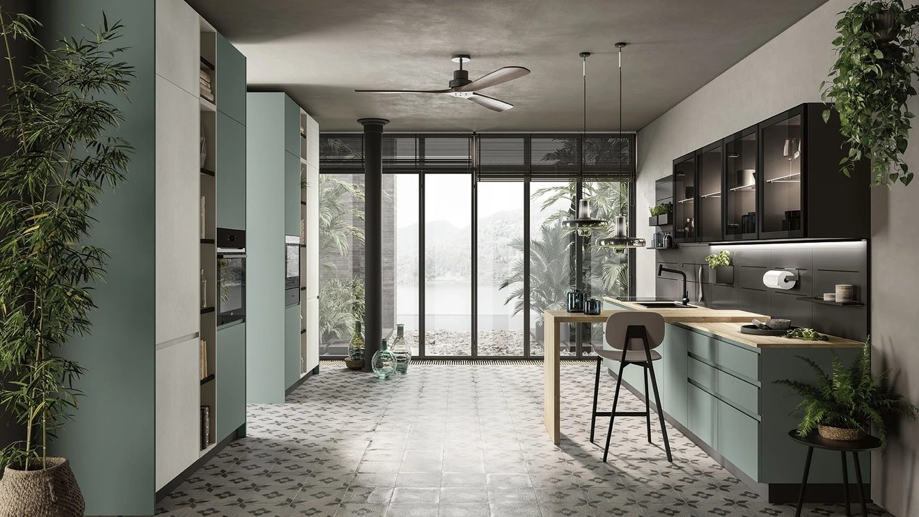 Cucina Moderna con penisola Pura 05 di Colombini Casa Artec