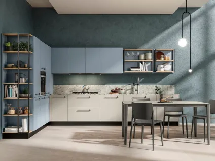 Cucina Moderna angolare Quadra in nobilitato opaco di Colombini Casa Artec