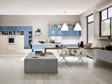 Cucina Zenzero Rovere Naturale e laccato Cielo di Arrex