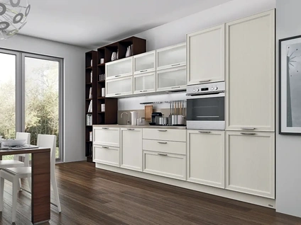 Cucina su misura lineare Melograno Composizione PM01 in legno di frassino di Le Fablier